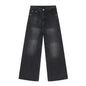 Retro Washed Pattern Simple Straight Casual Jeans