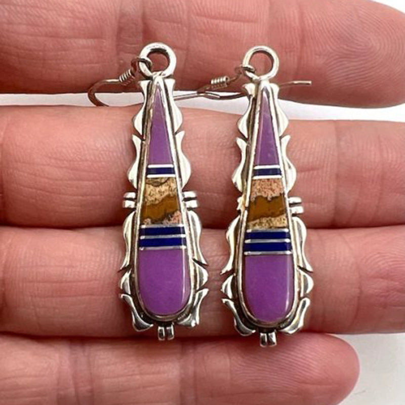 Retro Geometric Enamel Personalized Earrings