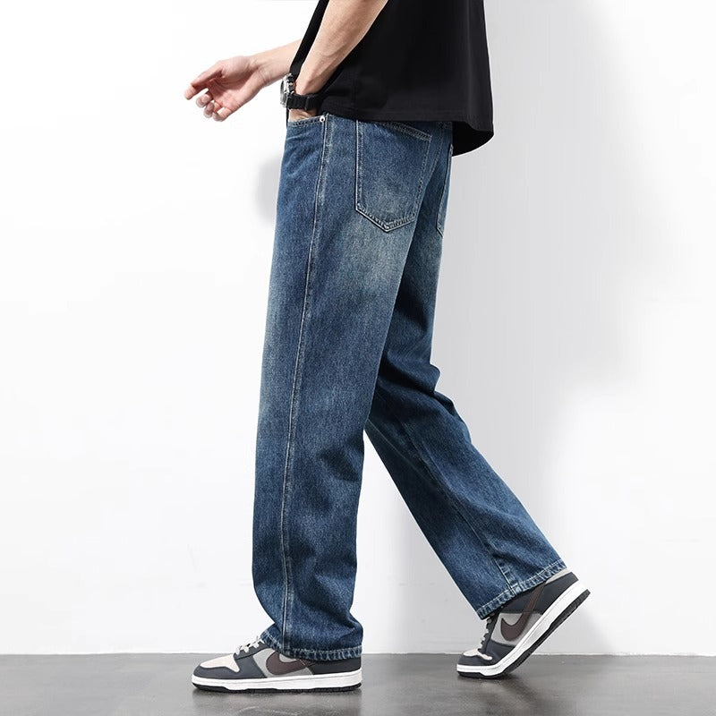 New Spring And Summer Men's Straight Loose Wide-leg Pants