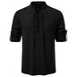 Men's Casual Long Sleeve Drawstring Design T-shirt
