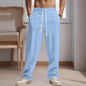 New Men's Loose Linen Leisure Wide Leg Trendy Beach