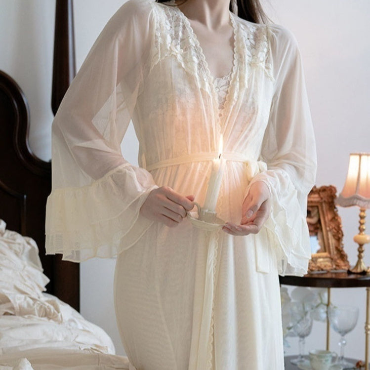 Sexy Sling Nightdress Women's Wedding Bridal Gown Suit Outerwear Homewear Women's Fashion