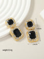 Series Geometric Square Water Drop Light Luxury Crystal Stud Earrings