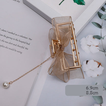 Mesh Bow Hairpin Female Disc Hair Grabbing Clip