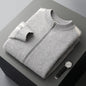 Fashionable All-match Casual Woolen Sweater Four Flat Air Layer Thickened Half Turtleneck Pure Wool Cardigan