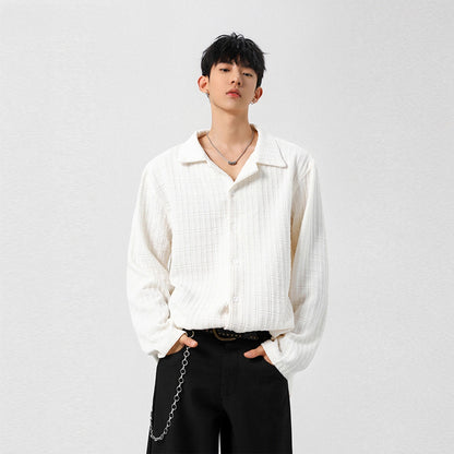 Men's Fashion Brand Jacquard Design Casual Shirt