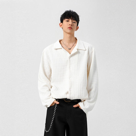 Men's Fashion Brand Jacquard Design Casual Shirt