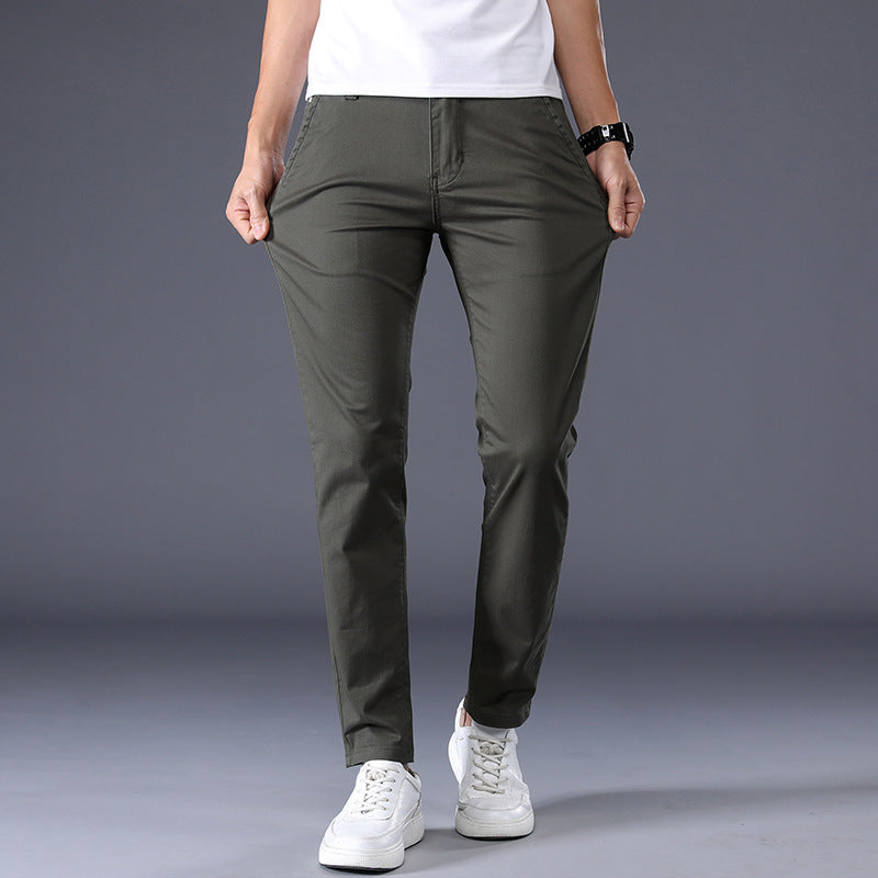 Men's Solid Color Casual Pants Korean Style Straight Trousers
