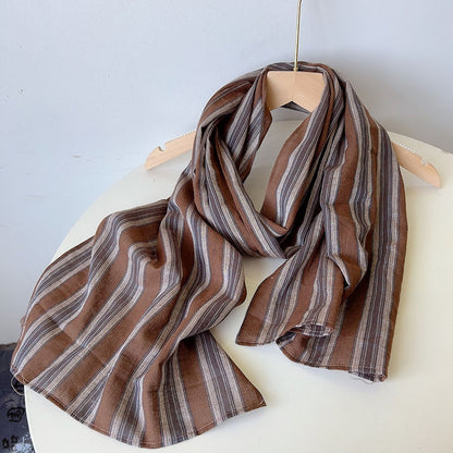 Pure Linen Hemp Gray Men's And Women's All-match Oversized Scarf