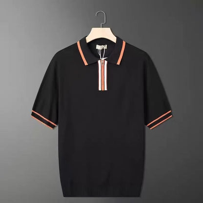 Casual Fashion Zipper Polo Rugby Team Men Trendy Tops