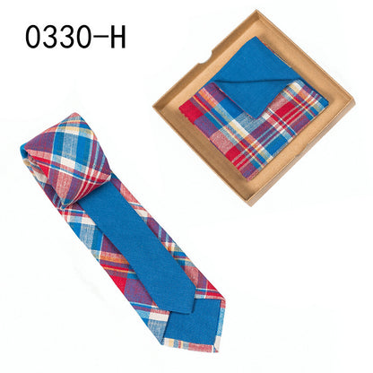 Men's Tie Floral Print Pocket Square Cotton Tie