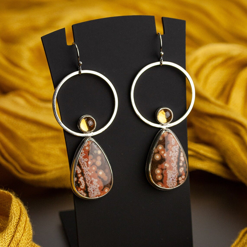 Retro Geometric Enamel Personalized Earrings
