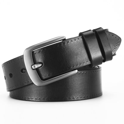 Men's Alloy Pin Buckle Casual First Layer Cowhide Belt