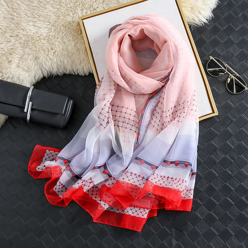 Yourou China Rose Printed Scarf