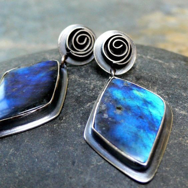 Retro Geometric Enamel Personalized Earrings