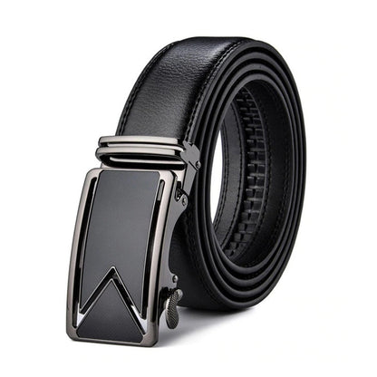 Genuine Leather Men's M Letter Comfort Click Belt Business New