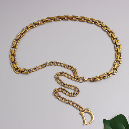 Gold Waist Chain Accessories Female D Letter Chain Belt Decoration With Pants Chain