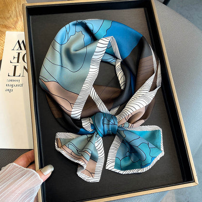 Warm Small Silk Scarf Thin Narrow Ribbon