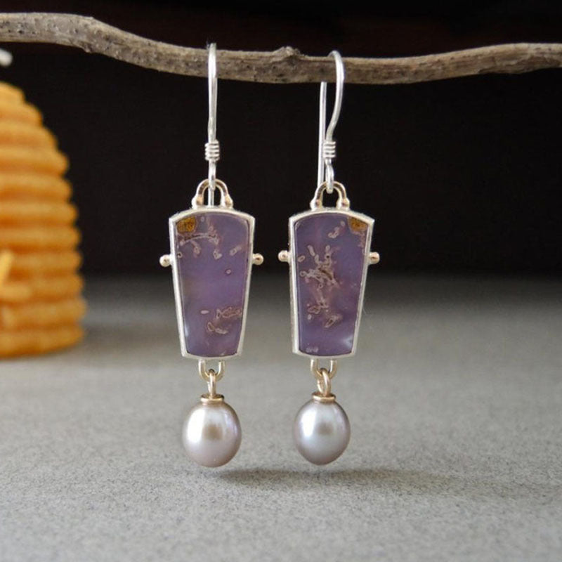 Retro Geometric Enamel Personalized Earrings