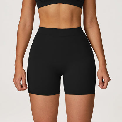 Cross-border European And American Brushed High Waist Tight Peach Bum Lift Shorts