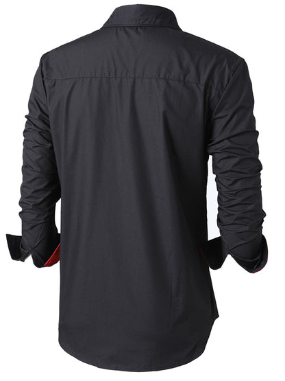 A Cool And Casual Long-sleeved Shirt In Contrasting Colors For A Teenage Man