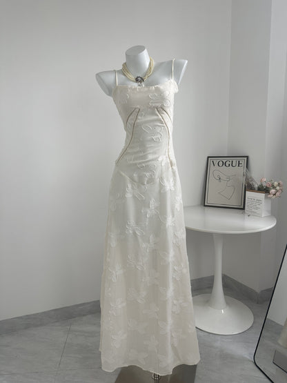 New Embroidered Floral Long Skirt With High-end Feel, Luxurious Camisole Skirt, Slimming Dress