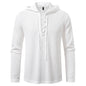Drawstring Design Men's Hooded Long Sleeve T-shirt