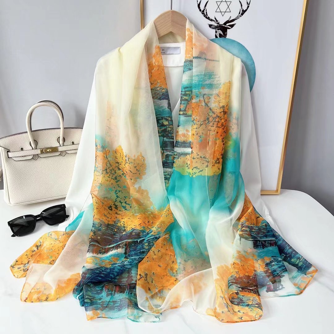 Yourou China Rose Printed Scarf