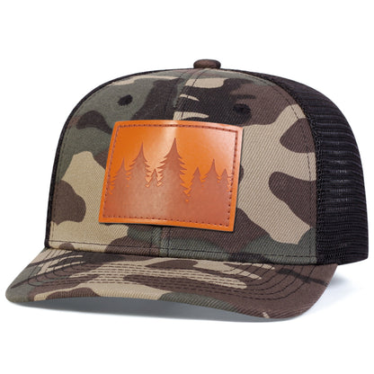 Men's Leather Baseball Cap With Slight Bending