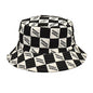 Letter Plaid Bucket Hat Women's Fashion Double-sided Wear Bucket Hat