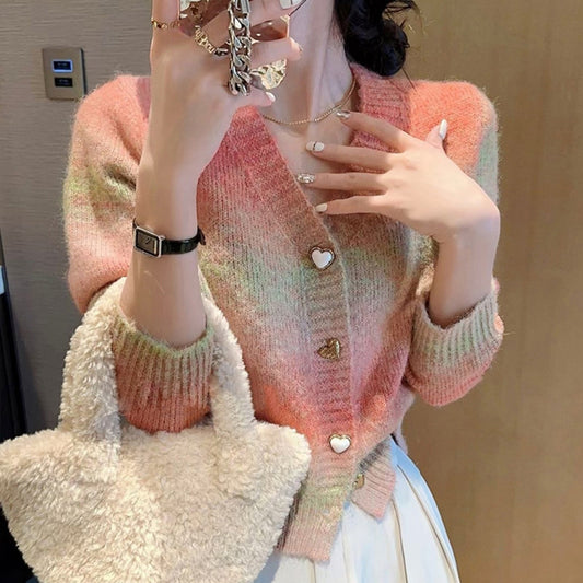 Niche Knitted Cardigan Outerwear Top