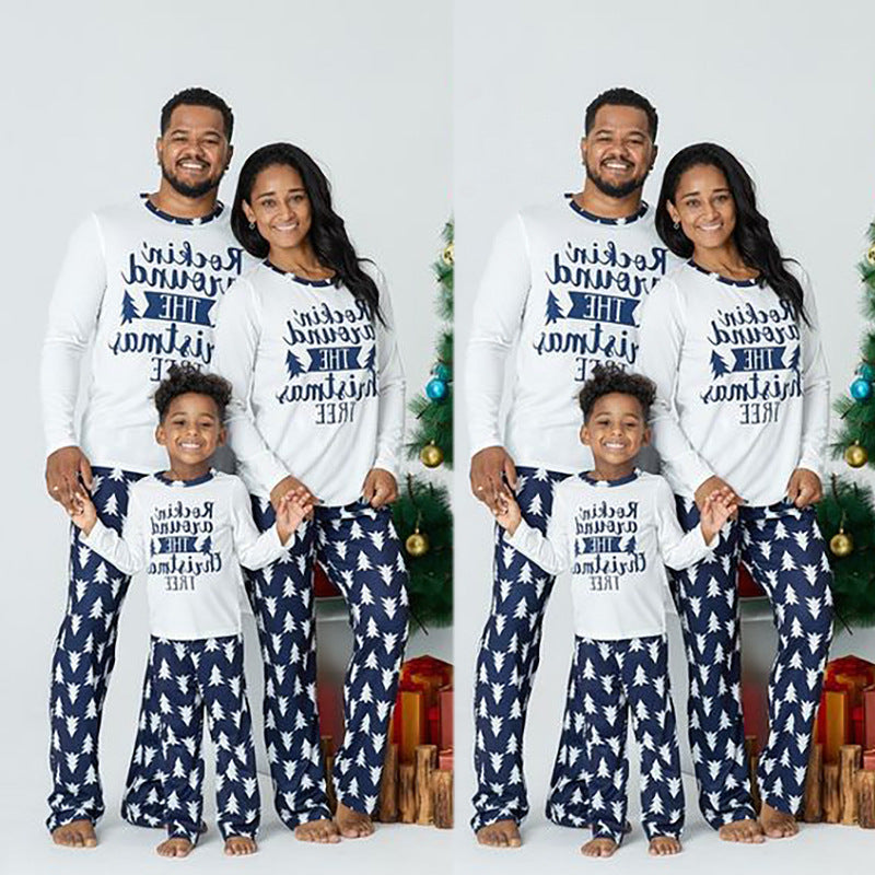 Fashion Printed Long-Sleeved Casual Parent-Child Suit