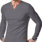Fall Winter Men T-shirt Solid Color Casual Fashion Men's Long Sleeve