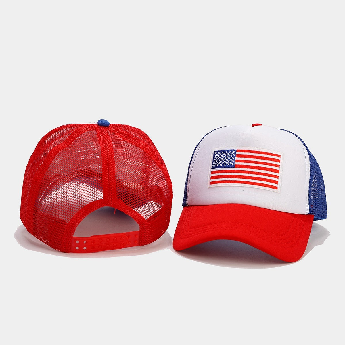 Red And Blue Contrast Mesh Breathable Space Cotton Baseball Cap