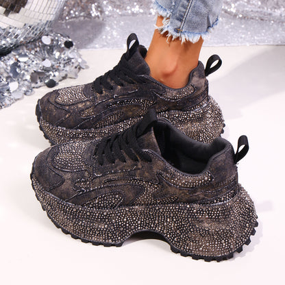 Womens Stylish Versatile Height-increasing Thick-soled Casual Sneakers