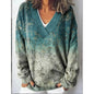Women's 3D Digital Floral Print Long Sleeve Pullover