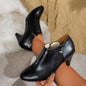Casual Pointed Toe Stiletto Heel Ankle Love Decoration Solid Color Ankle Boots