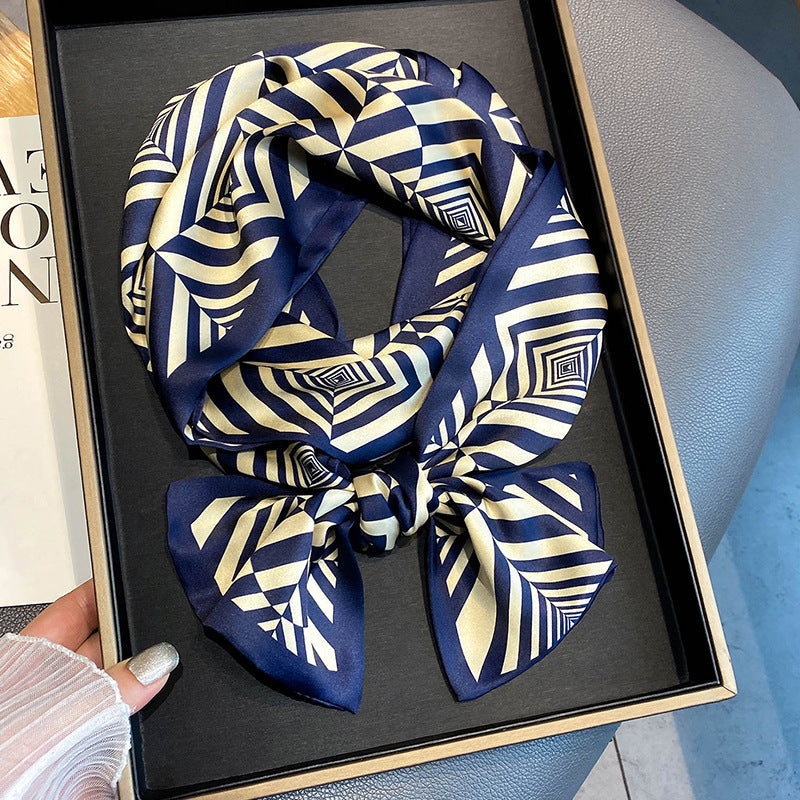 Warm Small Silk Scarf Thin Narrow Ribbon