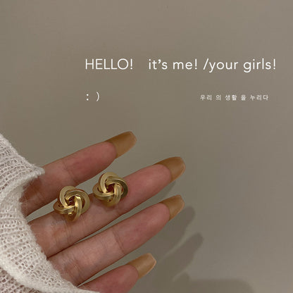 Magic Metal Connecting Ball Design Sense Earrings