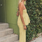 Women's Casual Tube Top Straight-leg Trousers Suit
