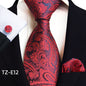 Paisley Tie Square Scarf Pocket Square Cufflinks Three-piece Set