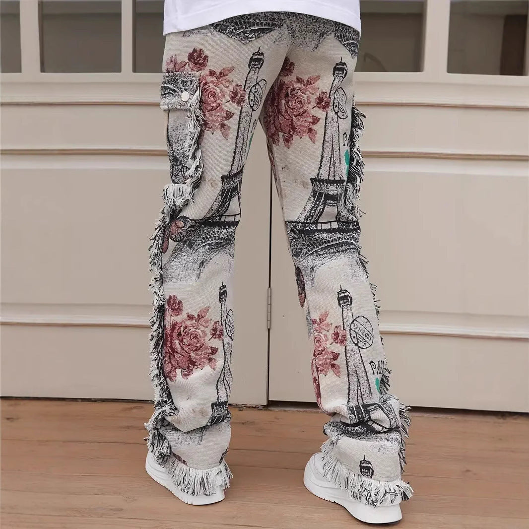 Animal Digital Printed Pants Men's Slim Fit