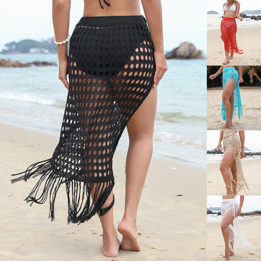 Beach Cover-up Mesh Half-length Hollow Beach Skirt