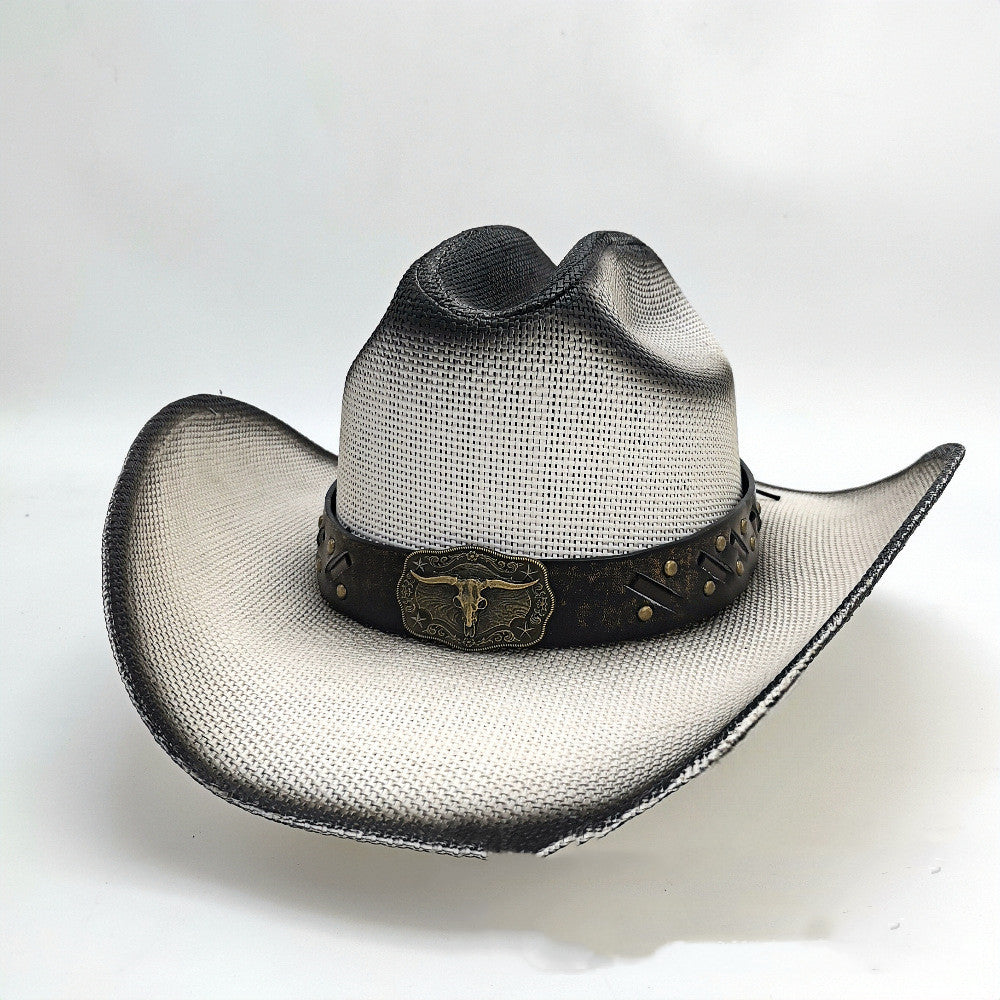 Retro Cowboy Hat Cow Head Belt Decoration