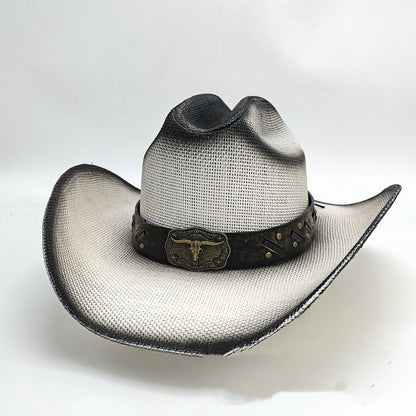 Retro Cowboy Hat Cow Head Belt Decoration