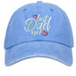 Washed Cotton Embroidered Letter Baseball Cap