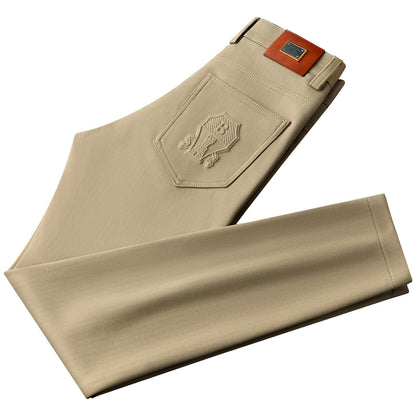 Autumn And Winter Khaki Fashion Casual Men's Simple Skinny Pants
