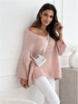 Loose And Idle Pullover Sweater V-neck Excellent Long Sleeve Top