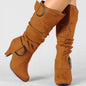 Fashion Brushed Velvet Spring And Autumn Women's Boots