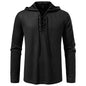 Drawstring Design Men's Hooded Long Sleeve T-shirt